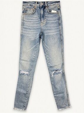 Free People We The Free Distressed Raw Hem Jeans 24 Cool Girl NWT